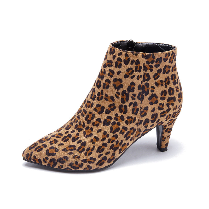 Damen nan spitze Knöchelstiefelette in Wildlederoptik mit schmalem Stilettoabsatz und seitlichem Reißverschluss EB