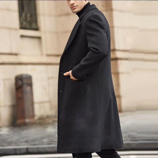 Herren klassischer Wollmantel mit modernem Schnitt und eleganten Details EB