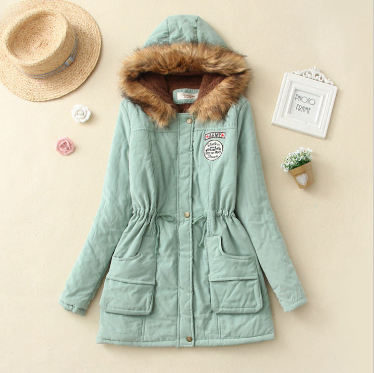 Damen Gefütterter Parka mit Kunstfellkapuze und Teddyfutter EB