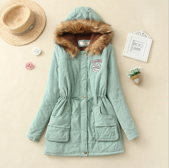 Damen Gefütterter Parka mit Kunstfellkapuze und Teddyfutter EB