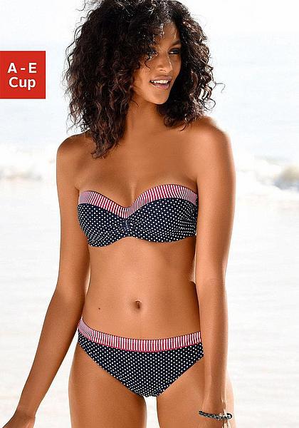 Damen Bandeau-Bikini mit gepolstertem Oberteil und wendbarem Höschen EB