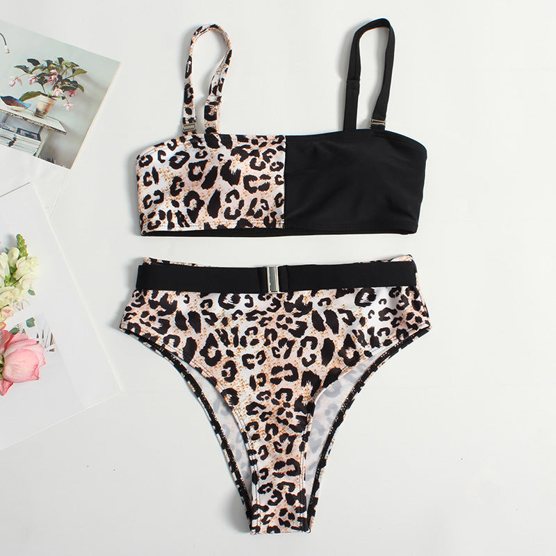 Damen Trendiger Leo-Muster Bikini EB