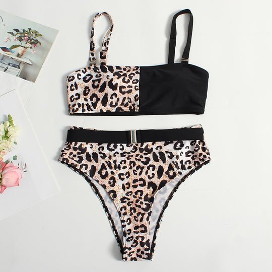 Damen Trendiger Leo-Muster Bikini EB