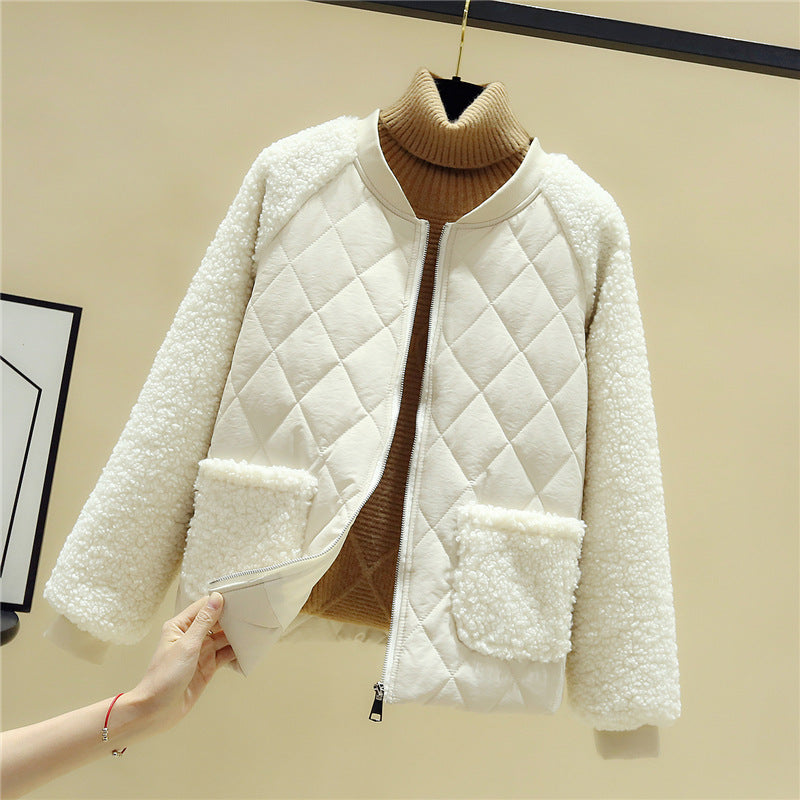 Damen gesteppte Übergangsjacke mit kuscheligem Teddy-Futter und praktischen Taschen EB