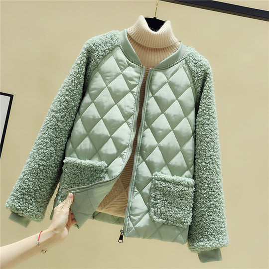 Damen gesteppte Übergangsjacke mit kuscheligem Teddy-Futter und praktischen Taschen EB