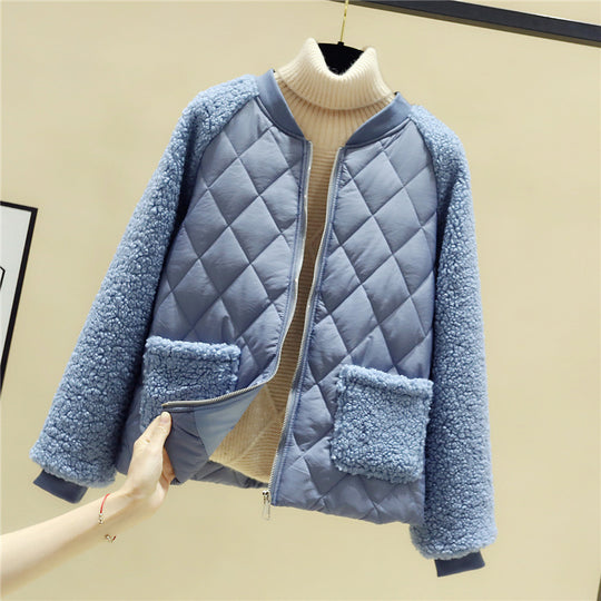 Damen gesteppte Übergangsjacke mit kuscheligem Teddy-Futter und praktischen Taschen EB