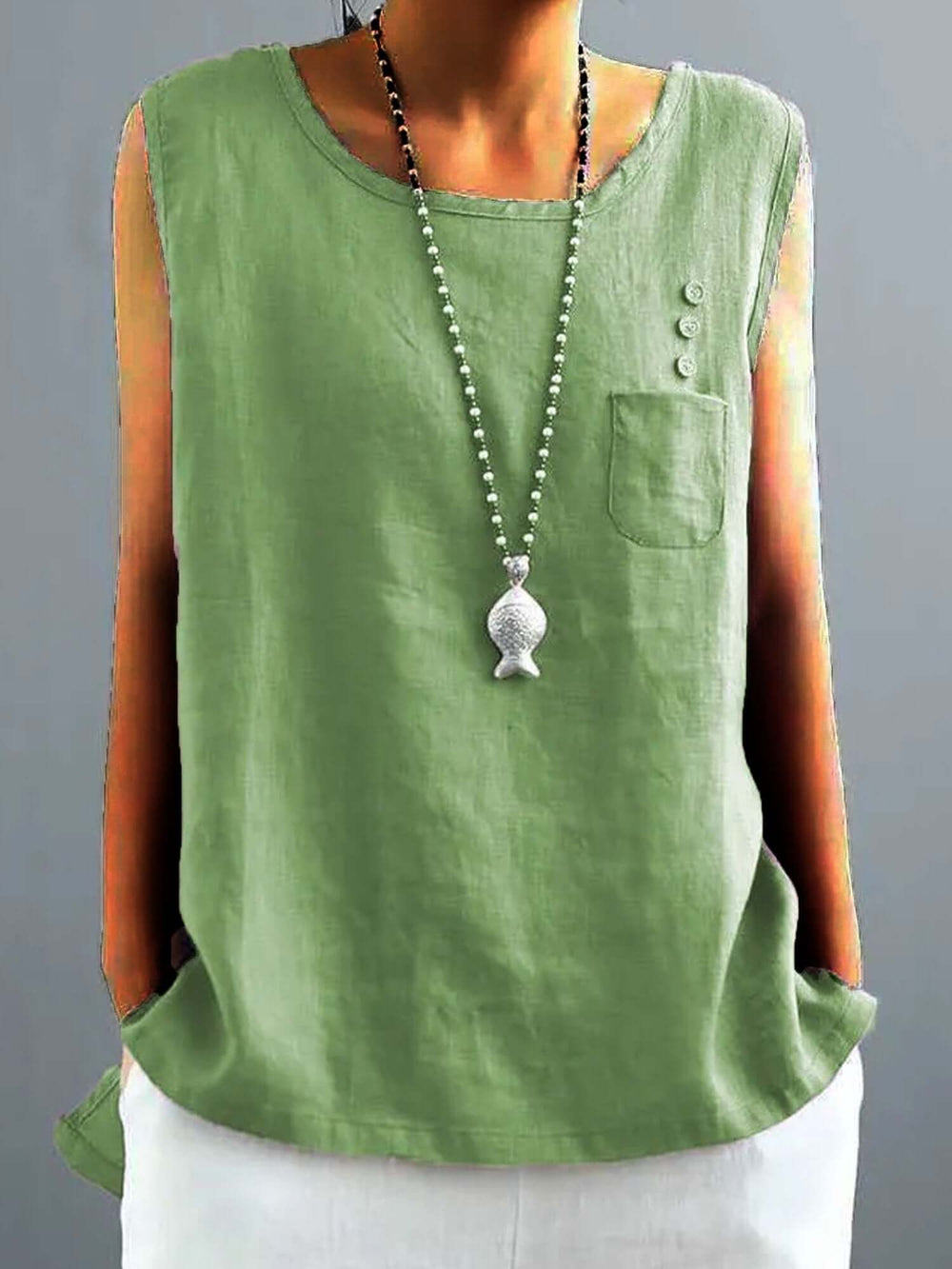 EB | Vintage T-Shirt aus Baumwolle – unifarben und locker geschnitten