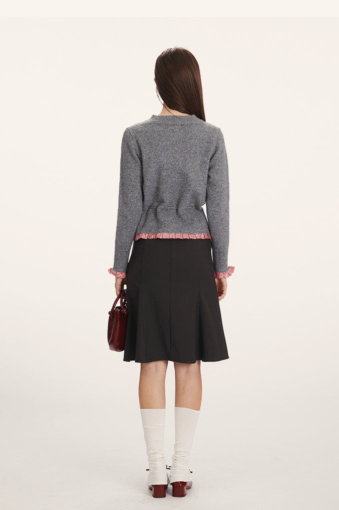 EB | Slim-Fit Strickjacke mit Einsätze-Design