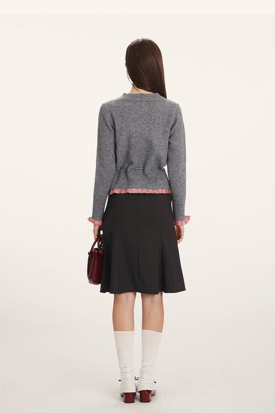 EB | Slim-Fit Strickjacke mit Einsätze-Design