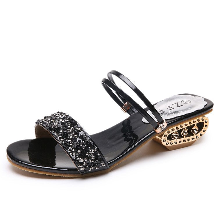 Damen Glamouröse Sandalen mit funkelnden Verzierungen EB