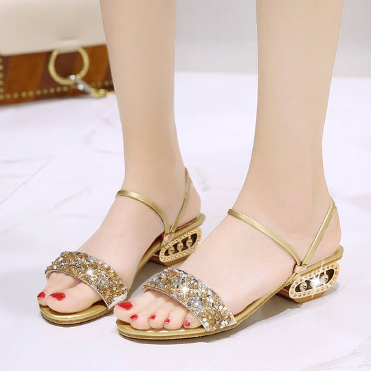 Damen Glamouröse Sandalen mit funkelnden Verzierungen EB
