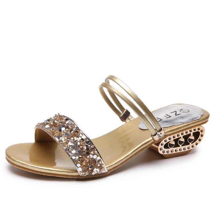 Damen Glamouröse Sandalen mit funkelnden Verzierungen EB