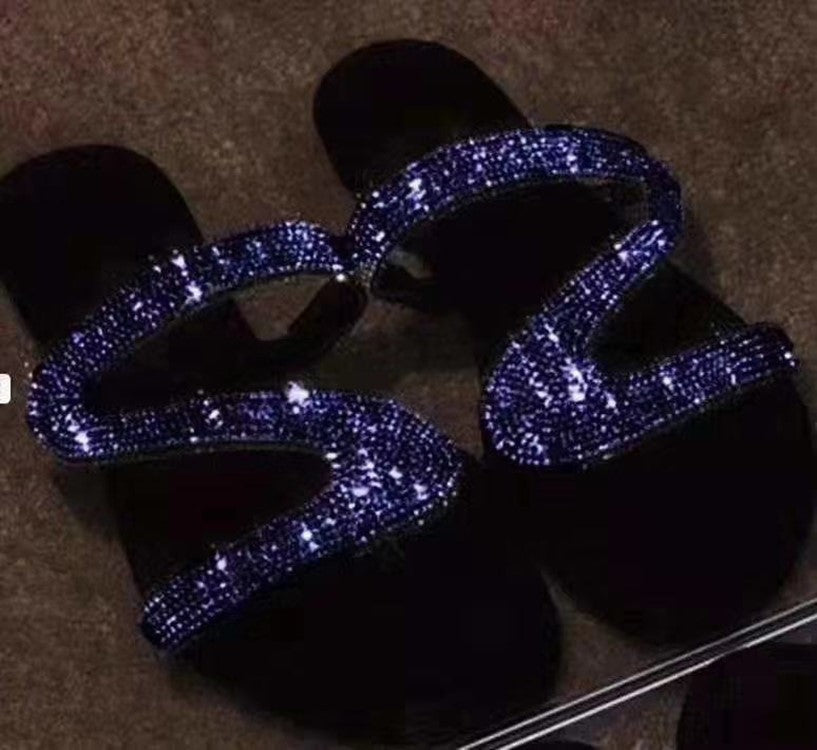 Damen Glamouröse Zehentrenner-Sandalen mit funkelnden Strass-Akzenten EB