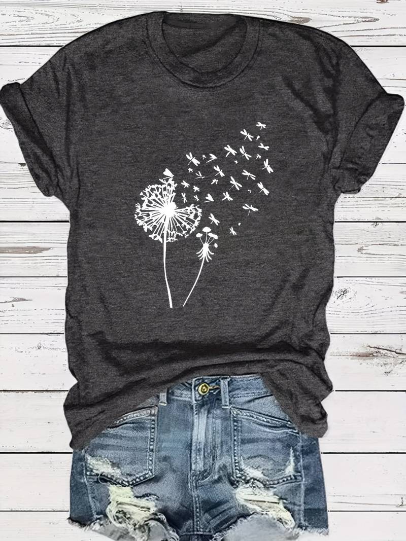 EB – T-Shirt Mit Löwenzahn-Print Und Rundhalsausschnitt
