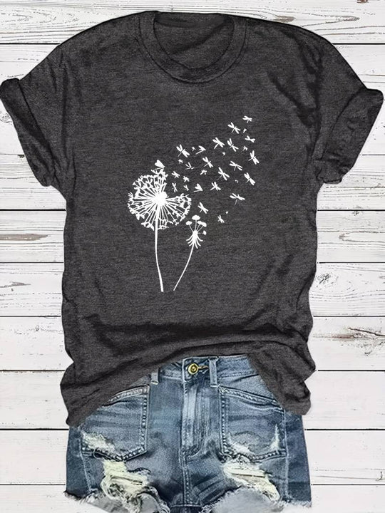 EB – T-Shirt Mit Löwenzahn-Print Und Rundhalsausschnitt
