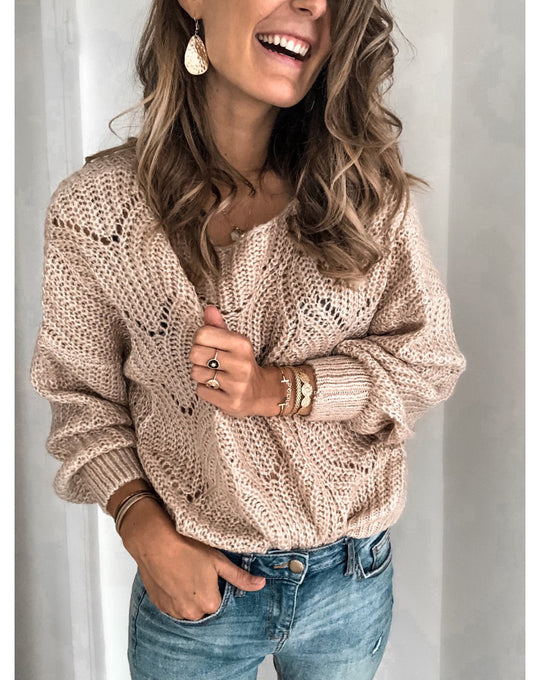 Damen Grobstrickpullover mit luftiger Maschenstruktur und modernem Zopfdesign EB