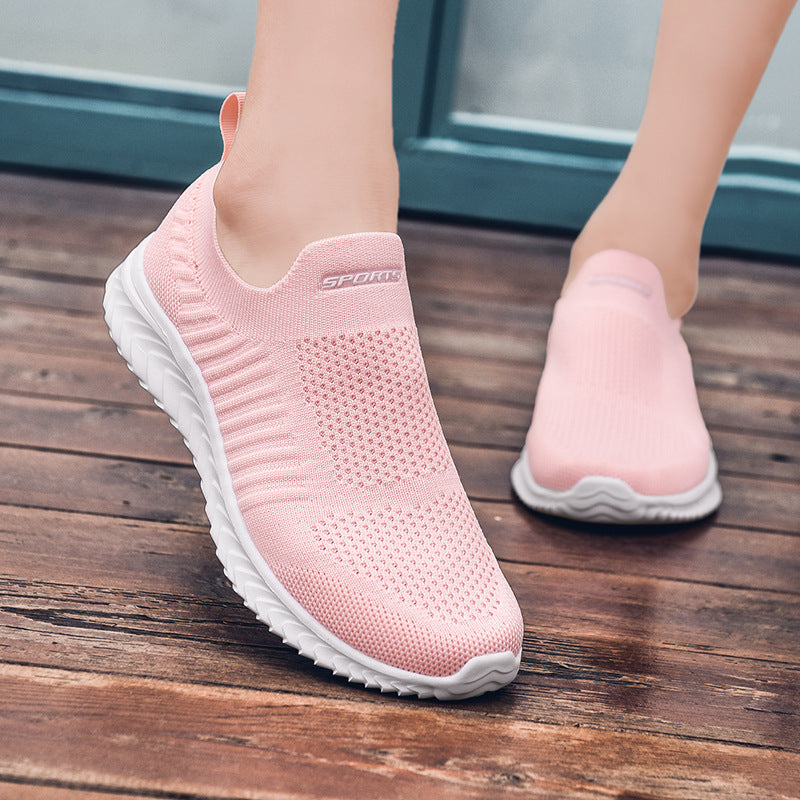 Damen Sportliche Slip-On Sneakers mit flexiblem Strickoberteil EB
