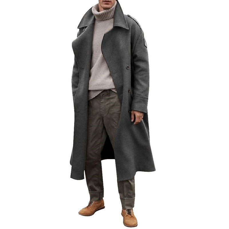 Herren eleganter Vintage-Trenchcoat mit praktischen Taschen und modernem Schnitt EB