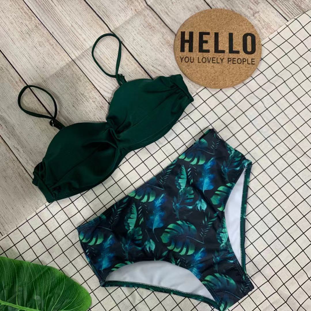 Damen Bikini mit floralem Design und verstellbaren Trägern EB