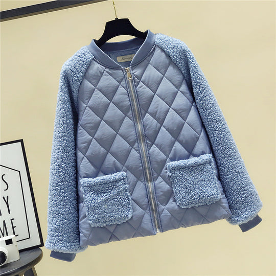 Damen gesteppte Übergangsjacke mit kuscheligem Teddy-Futter und praktischen Taschen EB