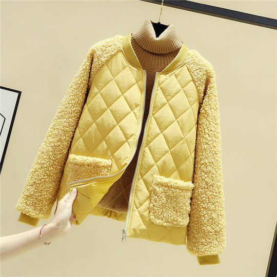 Damen gesteppte Übergangsjacke mit kuscheligem Teddy-Futter und praktischen Taschen EB