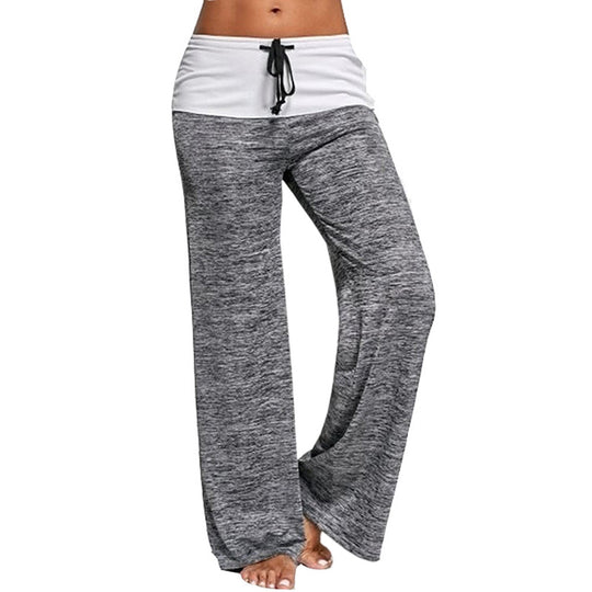 Damen Weite Sporthose mit elastischem Bund und Kordelzug EB