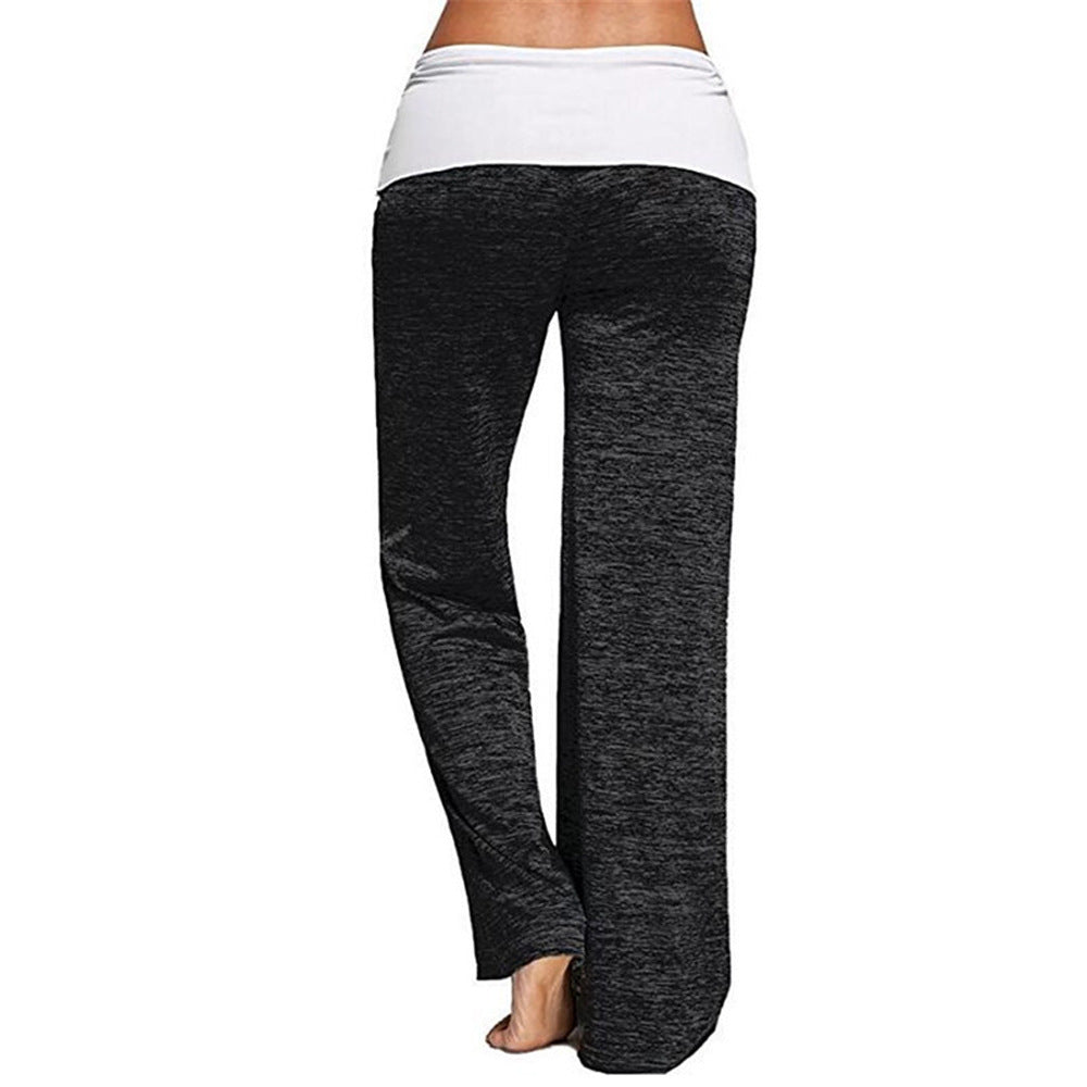 Damen Weite Sporthose mit elastischem Bund und Kordelzug EB