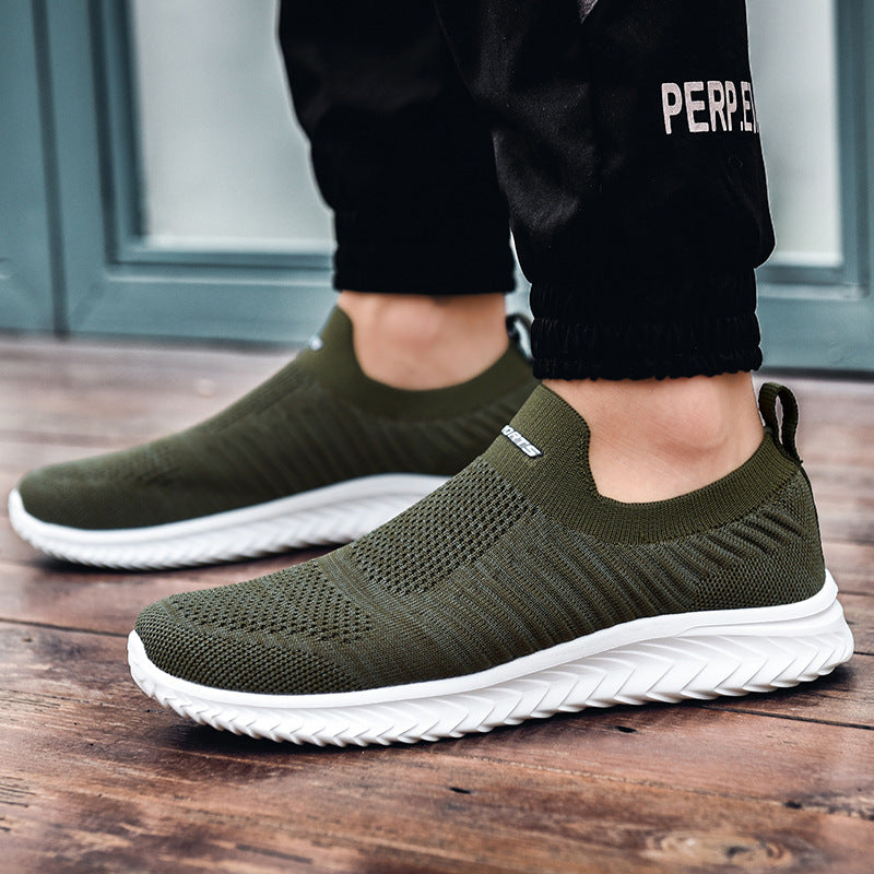Damen Sportliche Slip-On Sneakers mit flexiblem Strickoberteil EB