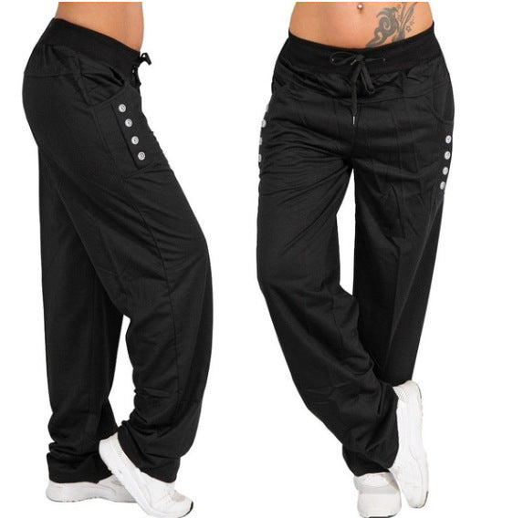 Damen Sportliche Freizeithose mit praktischen Taschen und verstellbarem Bund EB