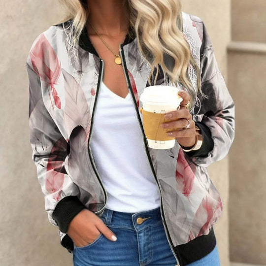 EB | Damen Bomberjacke mit Blumenmuster