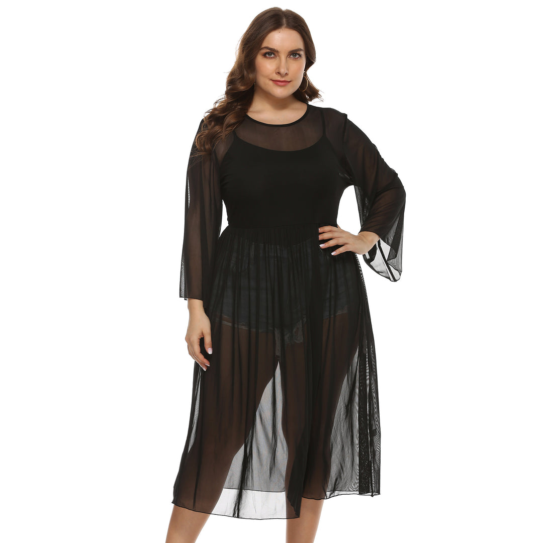 Damen Transparente Strandrobe EB