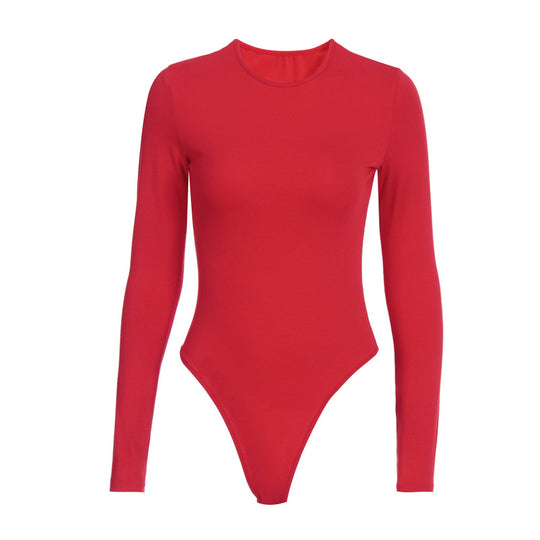 Damen Figurbetonter Langarm-Bodysuit EB