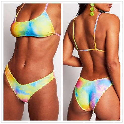 Damen Bunt gemusterter Bikini EB
