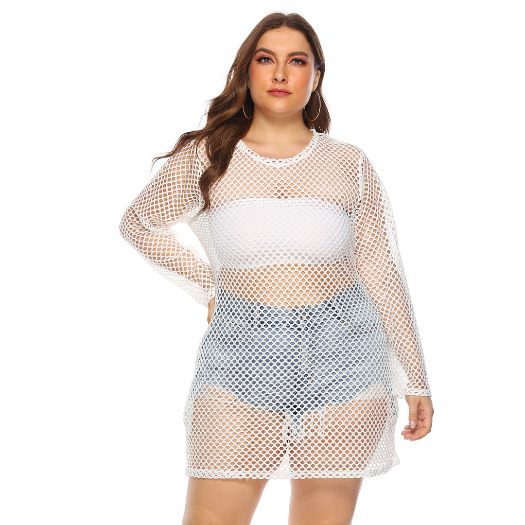 Damen transparentes Netz-Strandkleid EB
