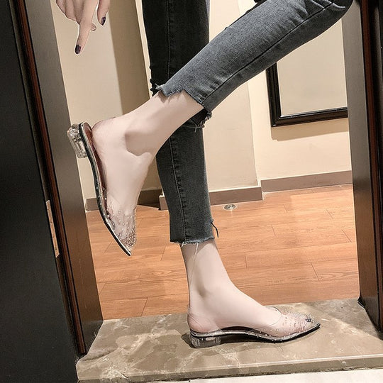 Damen Elegante transparente Slingback-Pumps EB