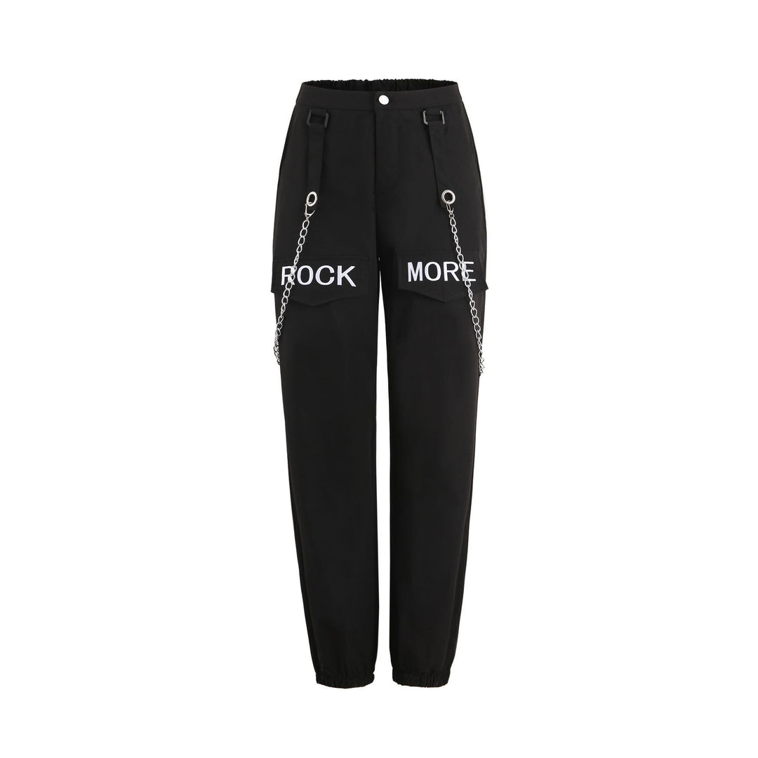 Damen Coole Cargo-Hose mit Kettendetails EB