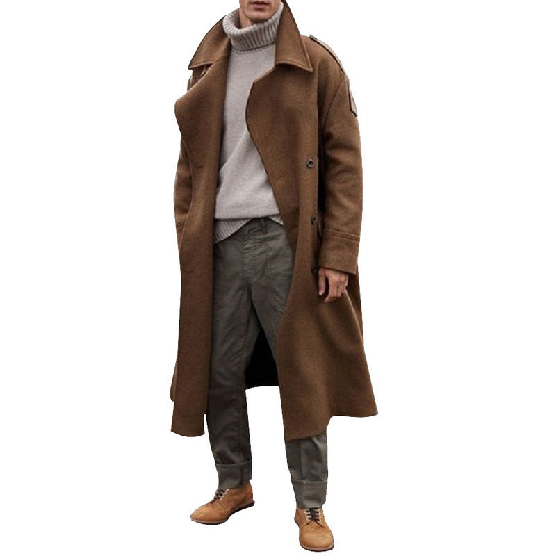 Herren eleganter Vintage-Trenchcoat mit praktischen Taschen und modernem Schnitt EB
