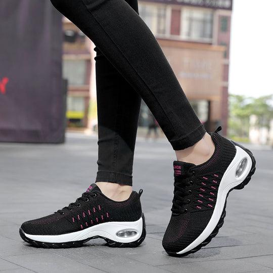 Damen nan urbaner Komfort-Sneaker mit sichtbarer Luftdämpfung und nahtlosem Maschenoberteil EB