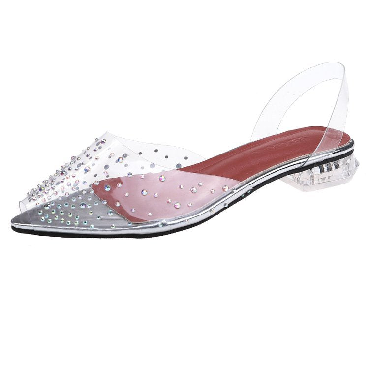 Damen Elegante transparente Slingback-Pumps EB