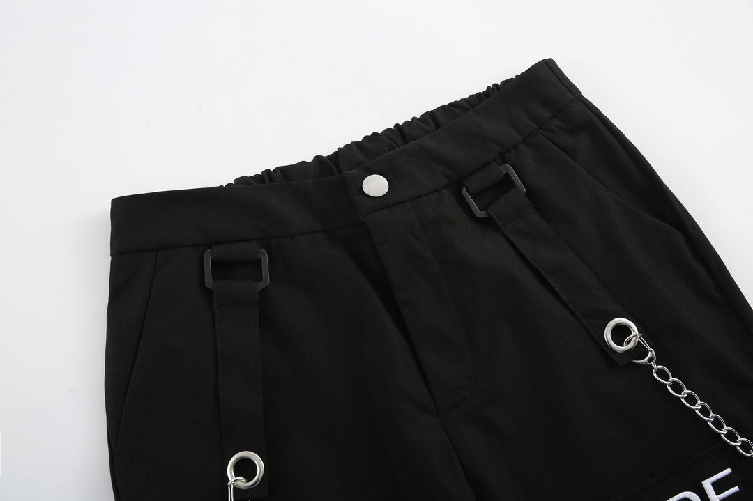 Damen Coole Cargo-Hose mit Kettendetails EB