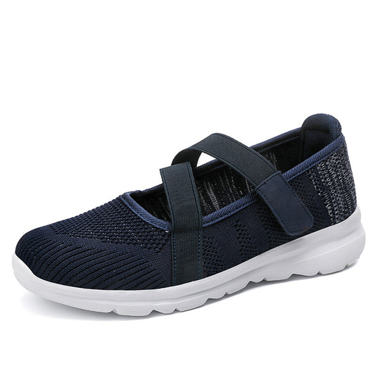 Damen Sportliche Slip-On Ballerinas mit elastischem Riemen EB