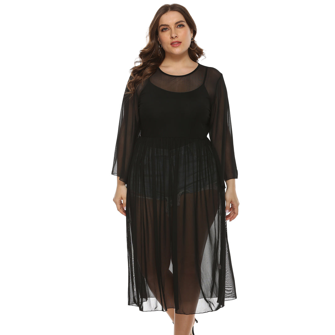Damen Transparente Strandrobe EB