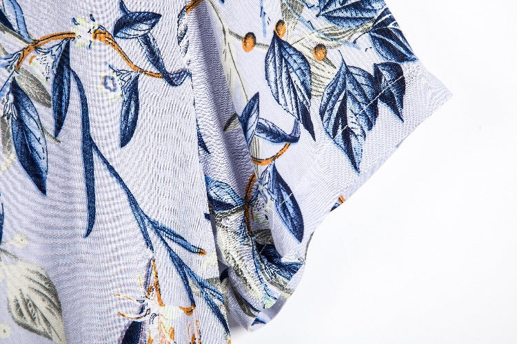 Damen Kurzarmhemd mit floralen Akzenten und luftiger Passform EB