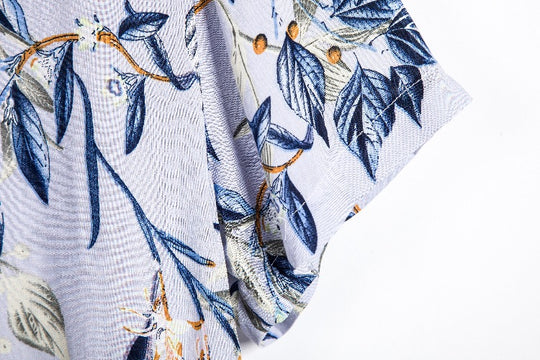 Damen Kurzarmhemd mit floralen Akzenten und luftiger Passform EB