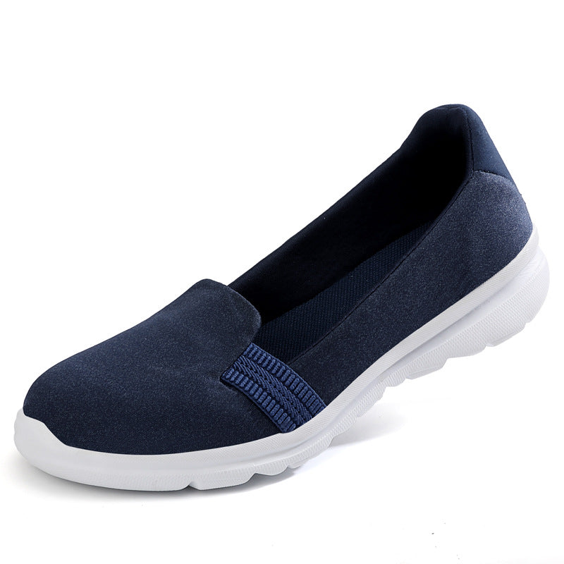 Damen Komfortable Slip-On Ballerinas mit elastischem Riemen EB