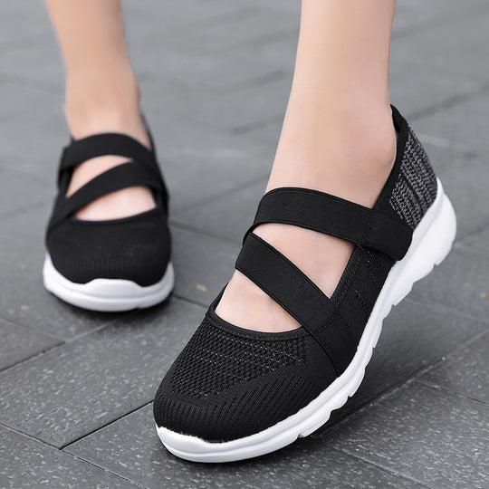 Damen Bequeme Slip-On Sneakers mit flexiblem Riemensystem EB