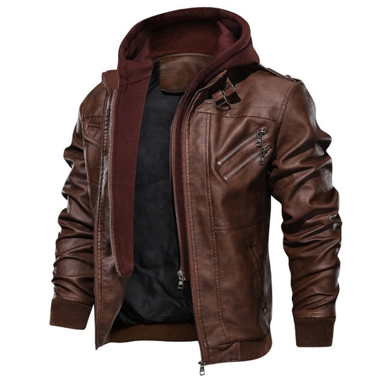 Herren lässige jacke mit abnehmbarer Kapuze und funktionalen Taschen EB