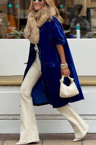 EB | gold velvet Trenchcoat lange Rock Jacke