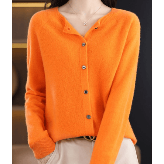 EB | Damen Feinstrickjacke Mit Rundhalsausschnitt