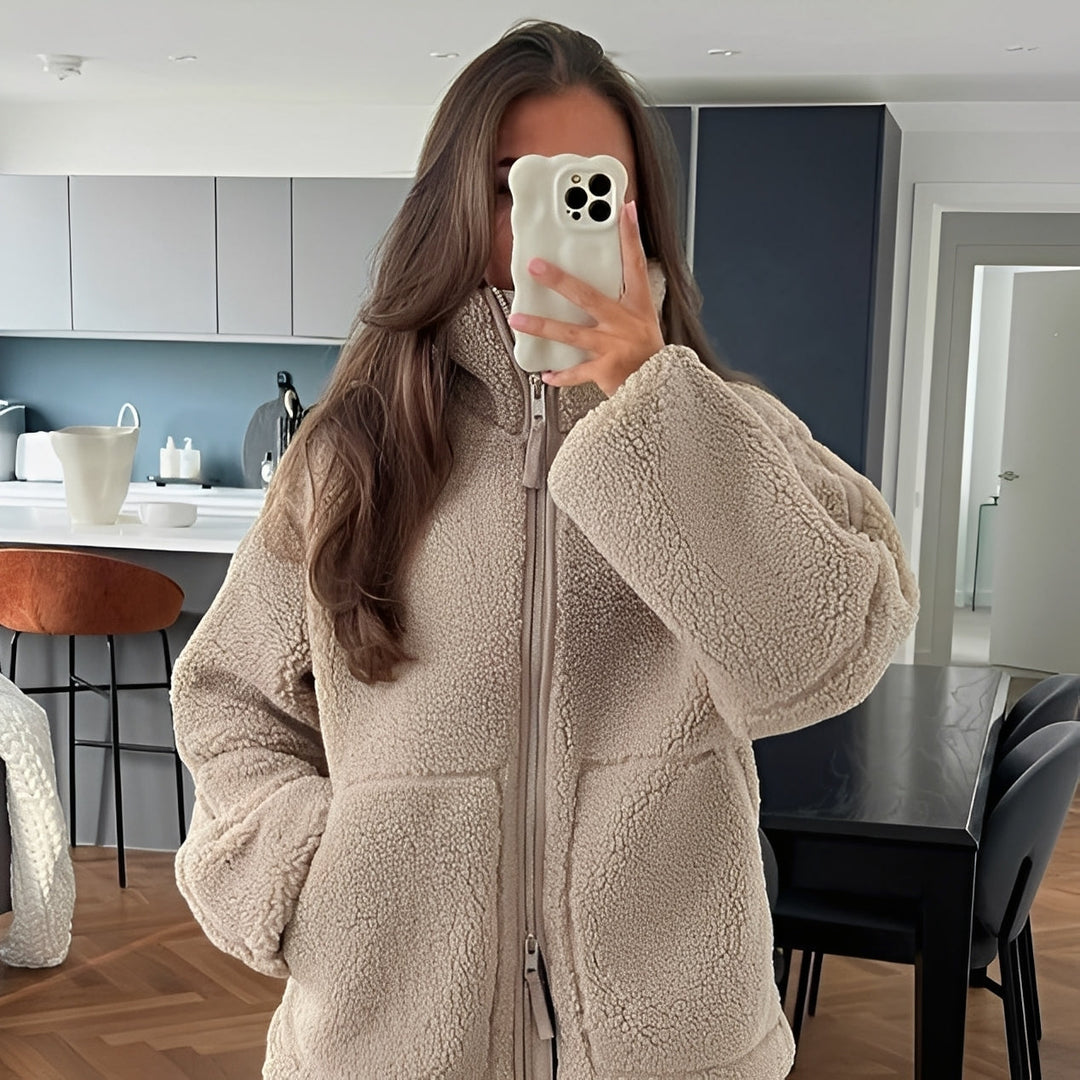 EB | Warmer und dicker Wollmantel mit Rollkragen für Frauen